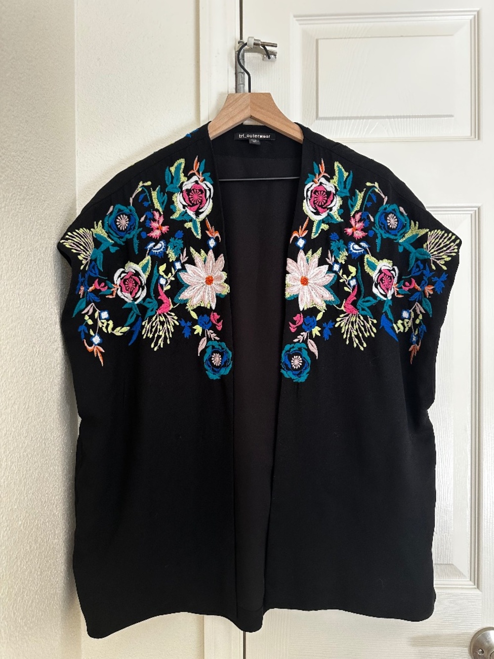 Black kimono with embroidery